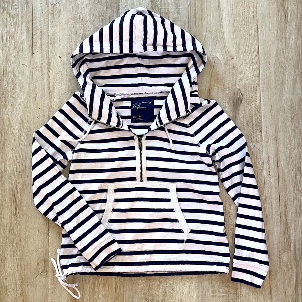 American Eagle Striped Hoodie